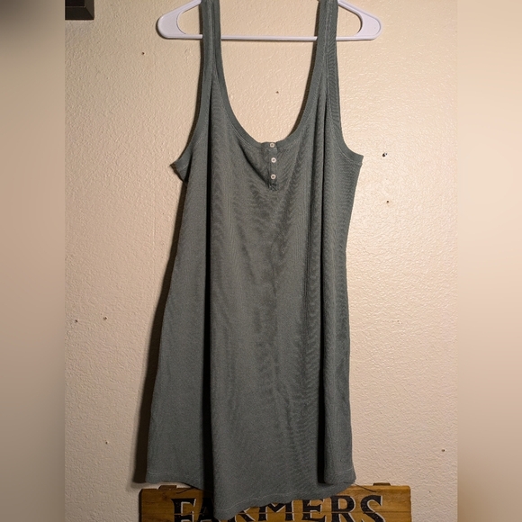 Victoria Secret Scoop Neck Sleeveless Dress in Gray Green Size Xl - Picture 2 of 5